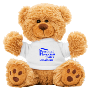 6" Plush Teddy Bear With Choice of T-Shirt Color